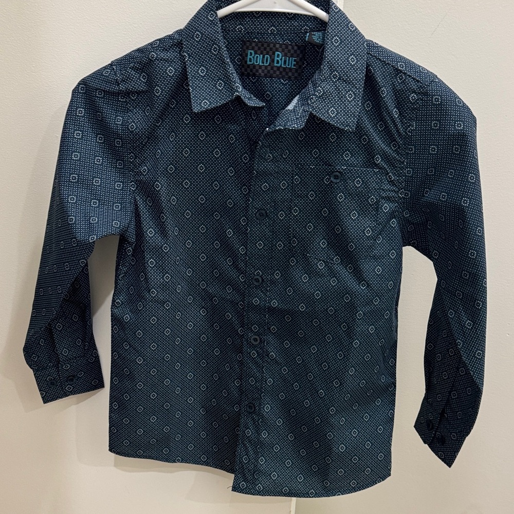 Kids Geometric Button Down Shirt